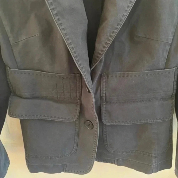 i blues by MaxMara Womens Navy Blue Khaki Blazer - Picture 3 of 8